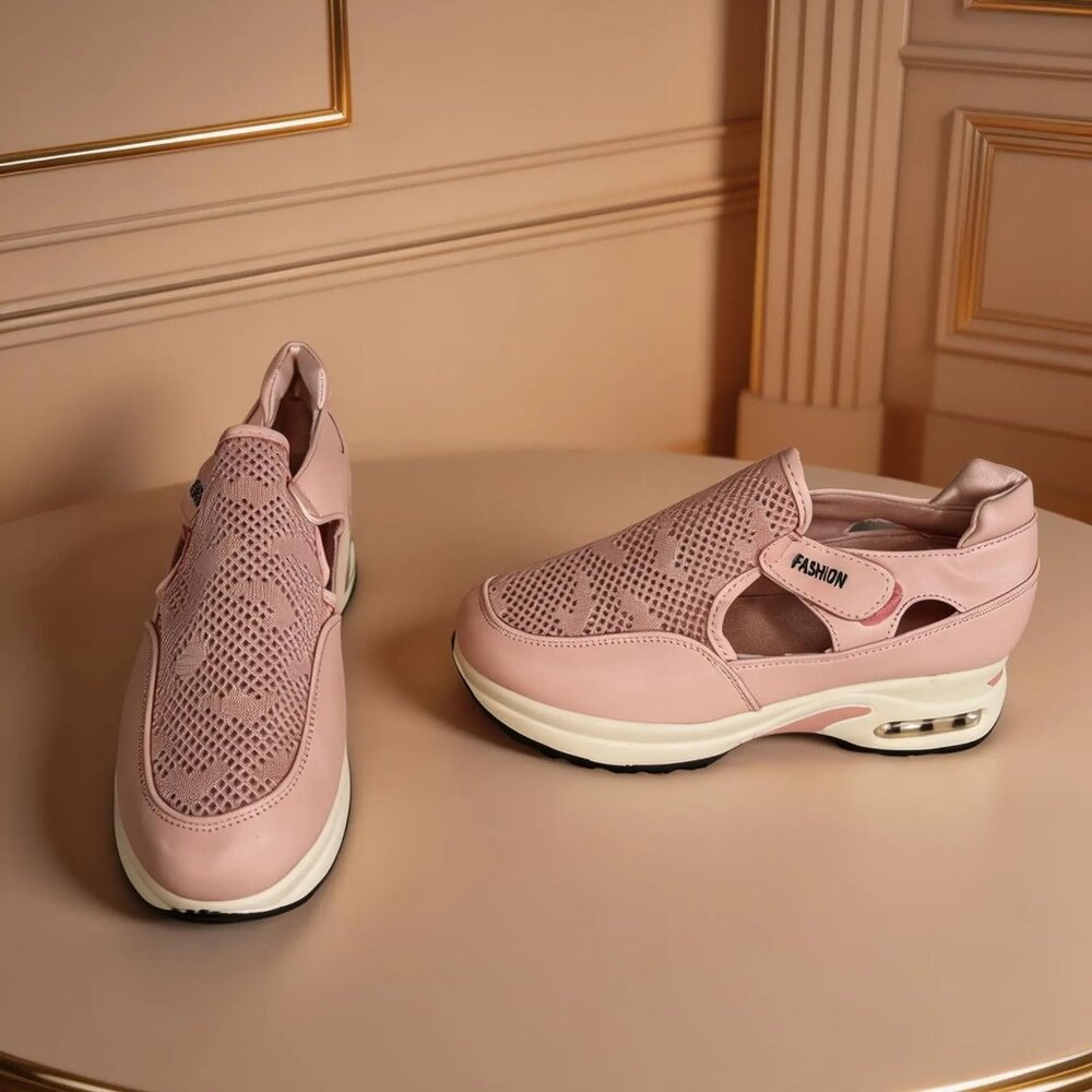 Pink sneakers for back support